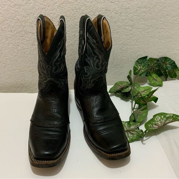 Canberra men’s size 8.5 black tan leather - Picture 2 of 16